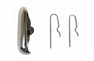 Garra exterior cromada óptica redonda con clip